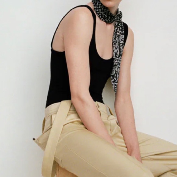 Black Scoop Neck Ribbed Bodysuit - Picture 3 of 3